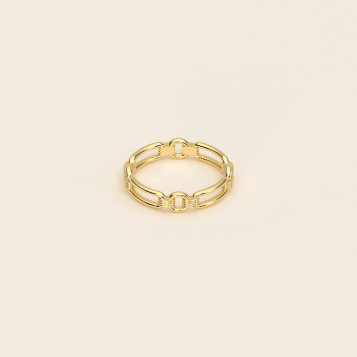 Shen — Ring — Single Link Band — 18k Yellow Gold