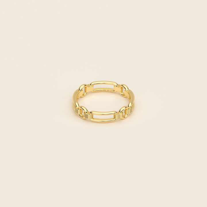 Shen — Ring — Single Link Band — 18k Yellow Gold