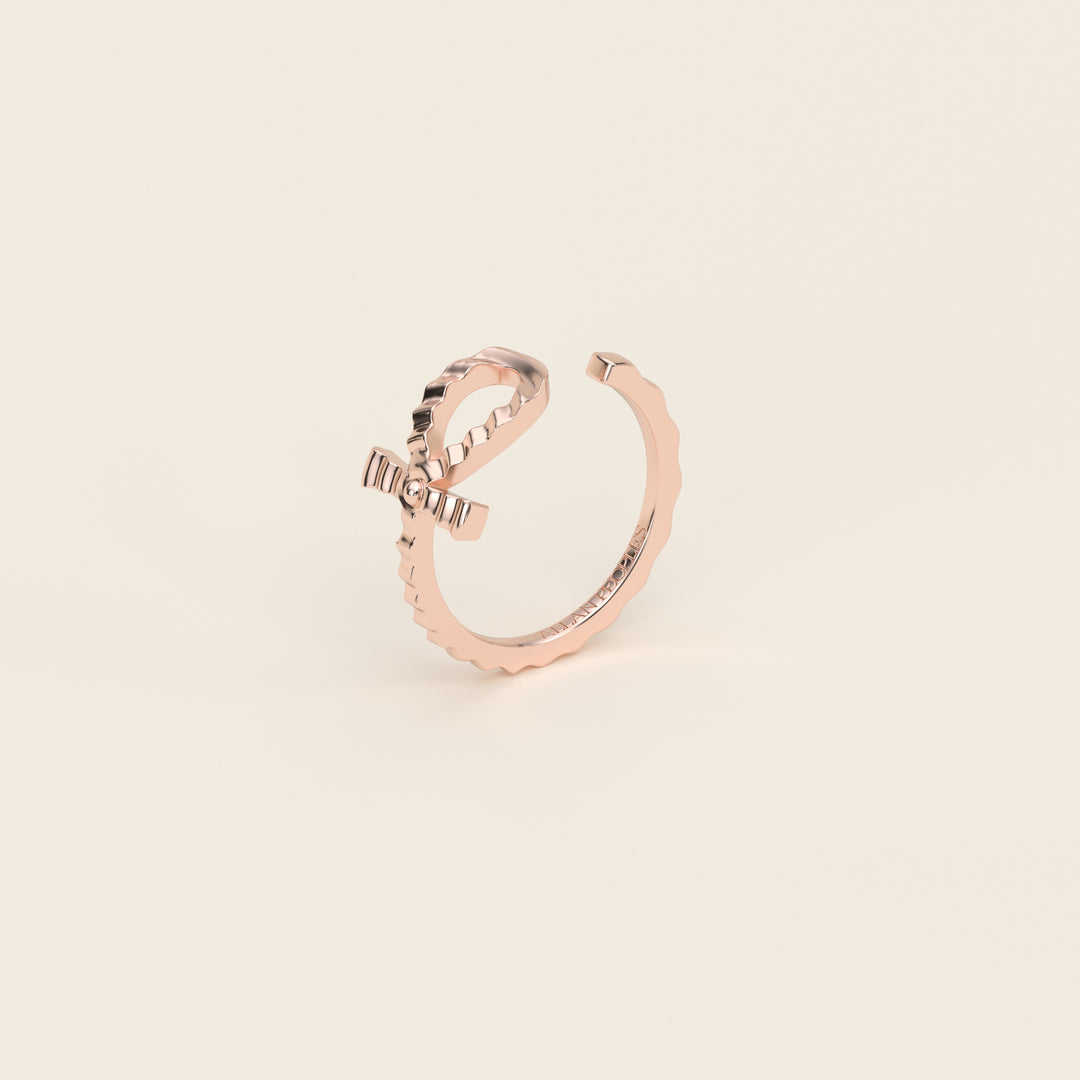 Ankh — Ripple Ring — 18k Rose Gold