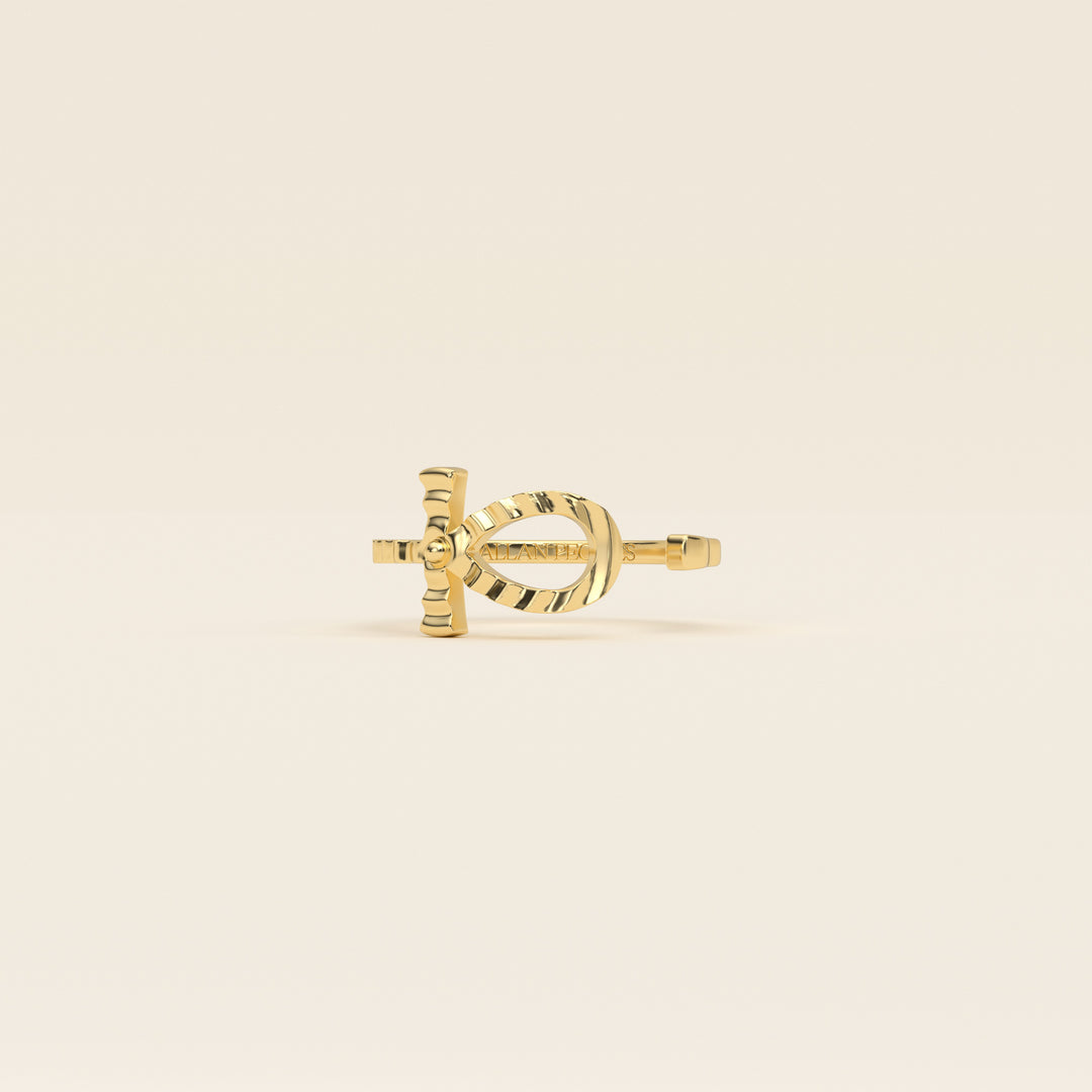 Ankh — Ripple Ring — 18k Yellow Gold