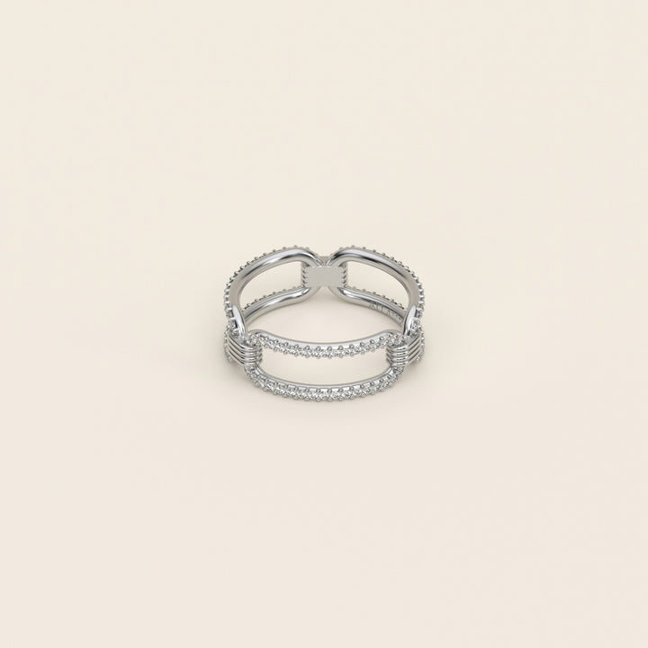 Shen — Ring — Cartouche Band — Pavé — Platinum
