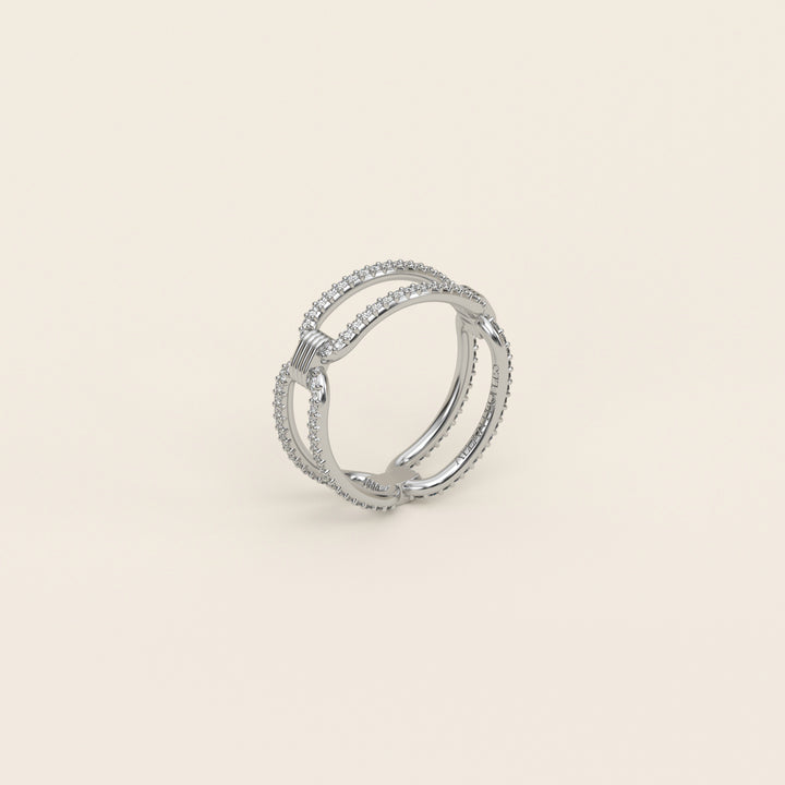 Shen — Ring — Cartouche Band — Pavé — Platinum