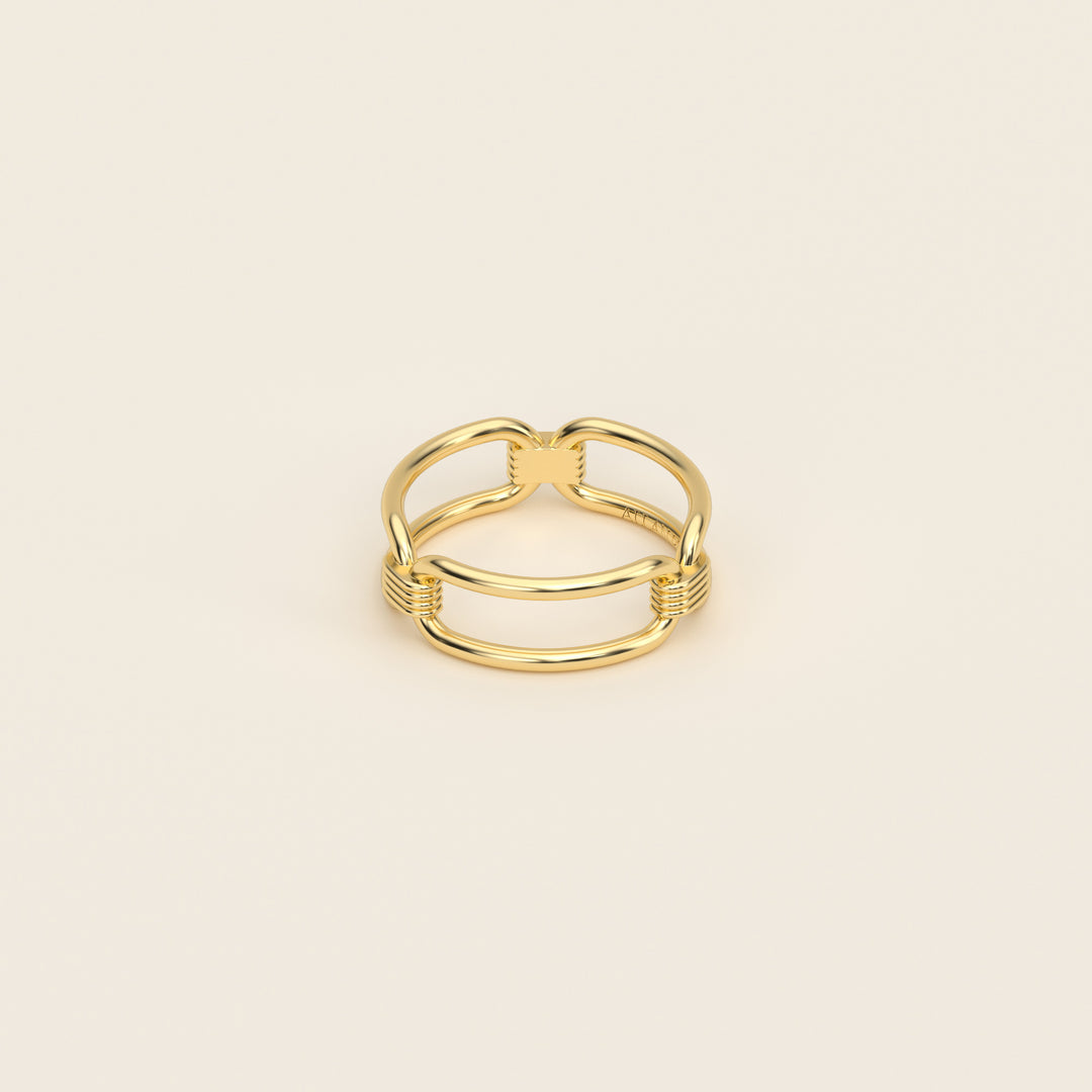 Shen — Ring — Cartouche Band — 18k Yellow Gold